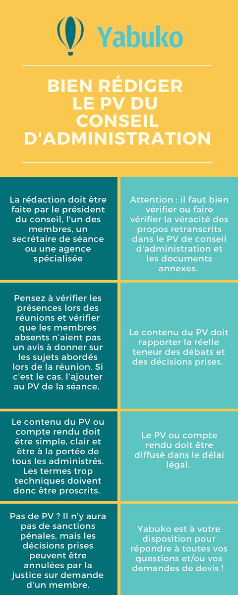 redaction proces verbal conseil administration